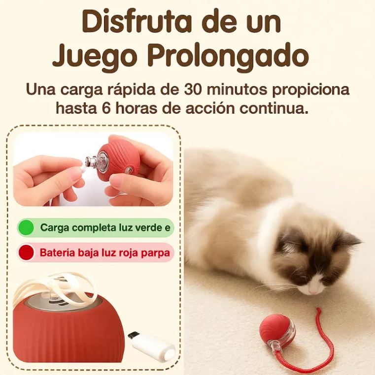Pelota Inteligente para Gatos — Diversión Automática sin que Estés en Casa