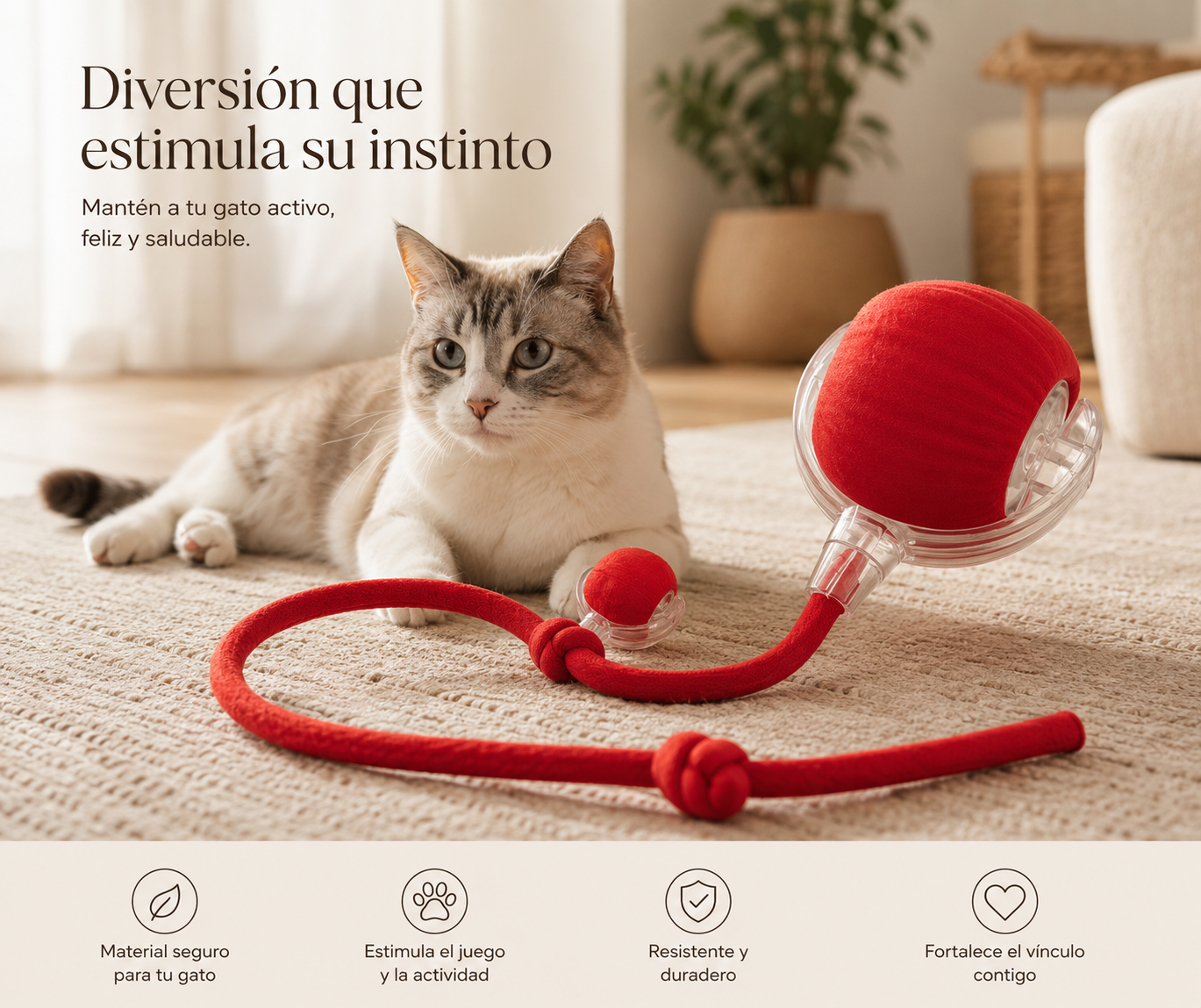 Pelota Inteligente para Gatos — Diversión Automática sin que Estés en Casa