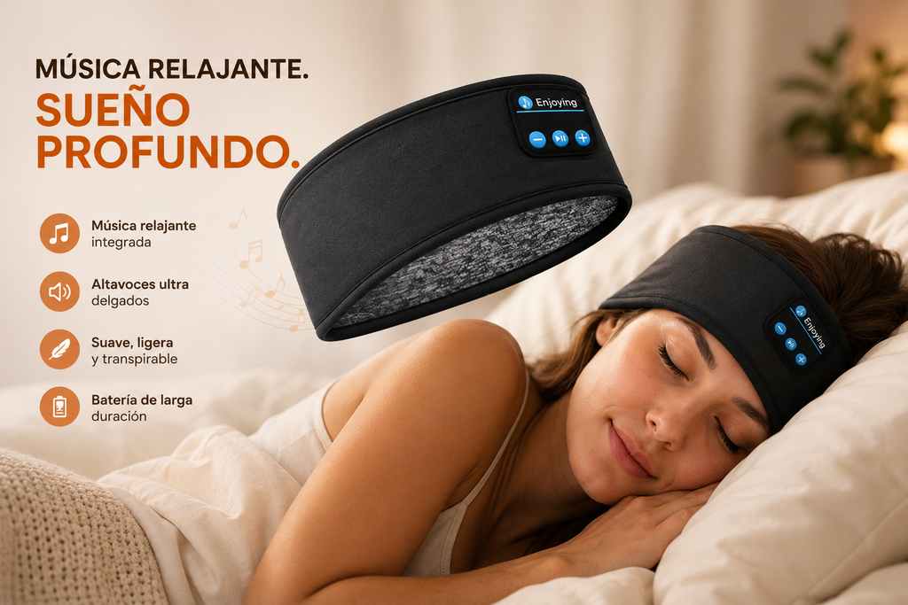Diadema Unisex Bluetooth para Dormir — Audio + Antifaz 2 en 1