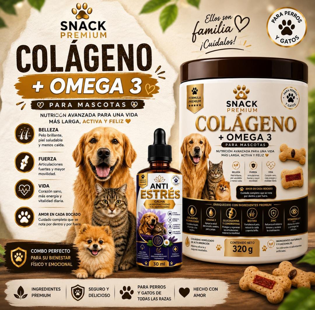 Colágeno + Omega 3 para Perros — 320 g