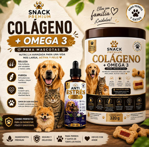 Colágeno + Omega 3 para Perros — 320 g